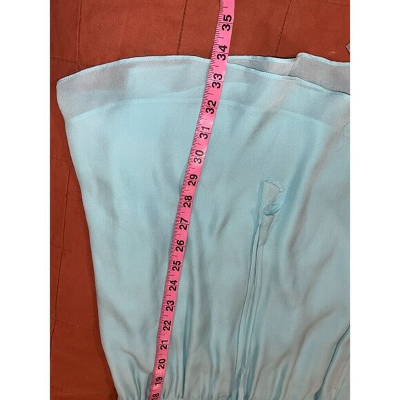 Babaton Aritzia XXS Aqua Blue 100% Silk Sleeveless Mini Dress - Picture 7 of 7